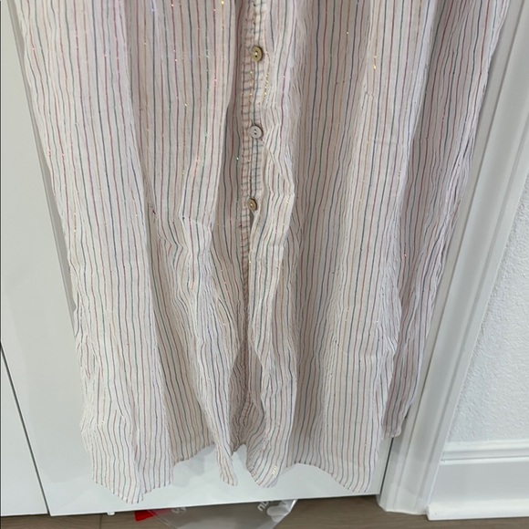 Shoshanna Tan Gold Bishop Sleeve Swim Coverup Size L - Picture 6 of 7